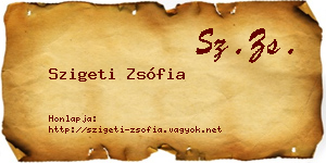Szigeti Zsófia névjegykártya