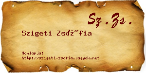 Szigeti Zsófia névjegykártya