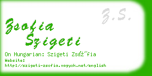 zsofia szigeti business card
